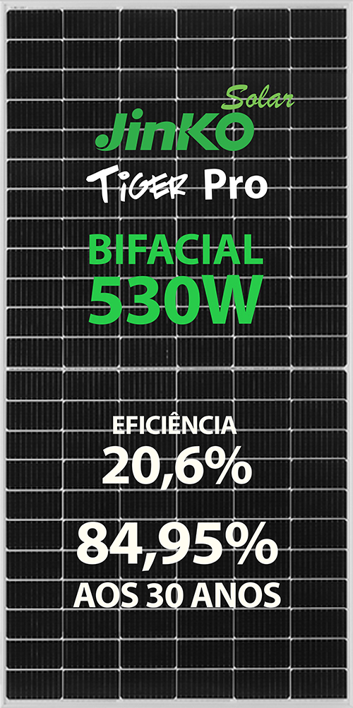 Painéis solares linha Jinko Tiger Pro